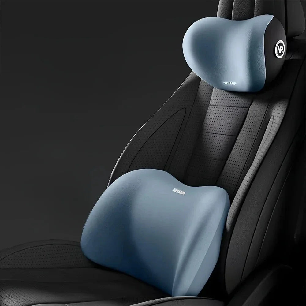 Universal Car Headrest Neck Support Pillow, Memory Foam Seat Cushion, Lumbar Back Cushion, Four-Season Neck Pillow for All Cars