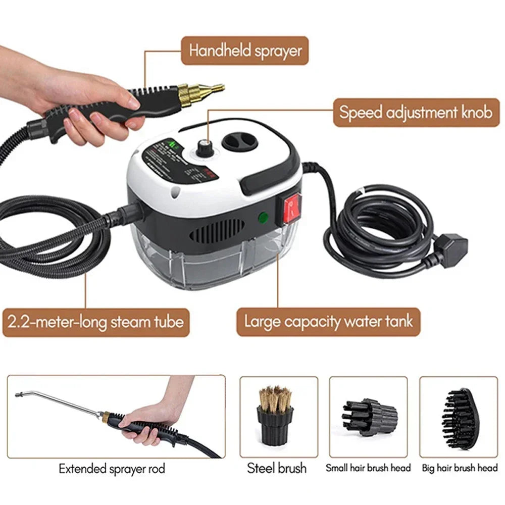 2500W Car Steam Cleaning Handheld Steam Cleaner High Pressure Steam Cleaner High Temperature Steam Cleaner for Home Kitchen