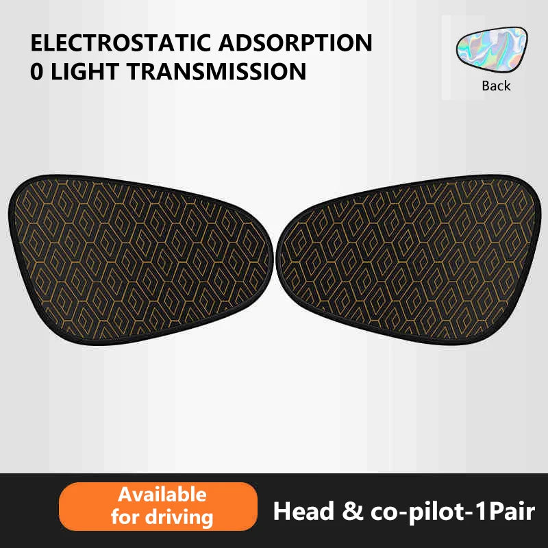 SEAMETAL Electrostatic Car Sun Visor Side Window Sun Shade Curtains Foldable 5-Layer Sun Protection Cover UV-Reflective Sunshade