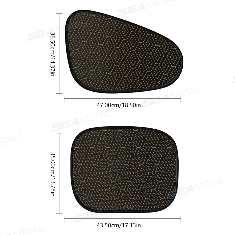 SEAMETAL Electrostatic Car Sun Visor Side Window Sun Shade Curtains Foldable 5-Layer Sun Protection Cover UV-Reflective Sunshade