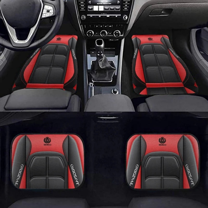 4pcs Set Premium Polyester Car Floor Mats, Durable Interior Protection Mat All-Season Universal Car Interior Accessory