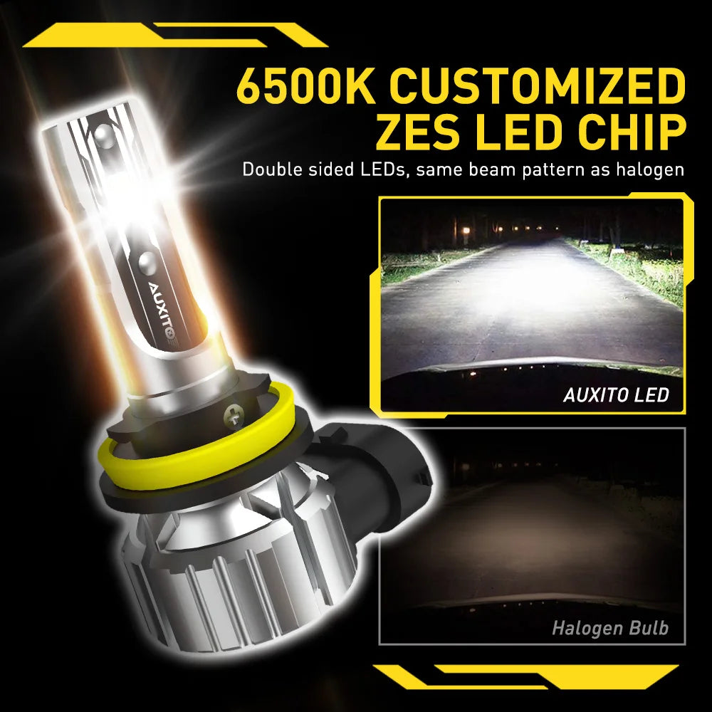 AUXITO 2Pcs H8 H11 LED Bulb Fog Lights Car Headlight H16JP HB4 9006 9005 HB3 LED Lamp DRL Driving Light 6500K White 12V NEW