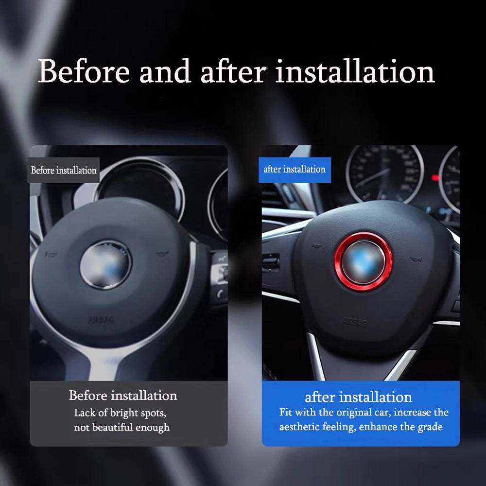 Car Styling Decoration Ring Steering Wheel Circle Sticker for BMW 1 2 3 5 Series M3 M5 E36 E46 E60 E90 E92 F30 F31 F25 X1 X3 X5