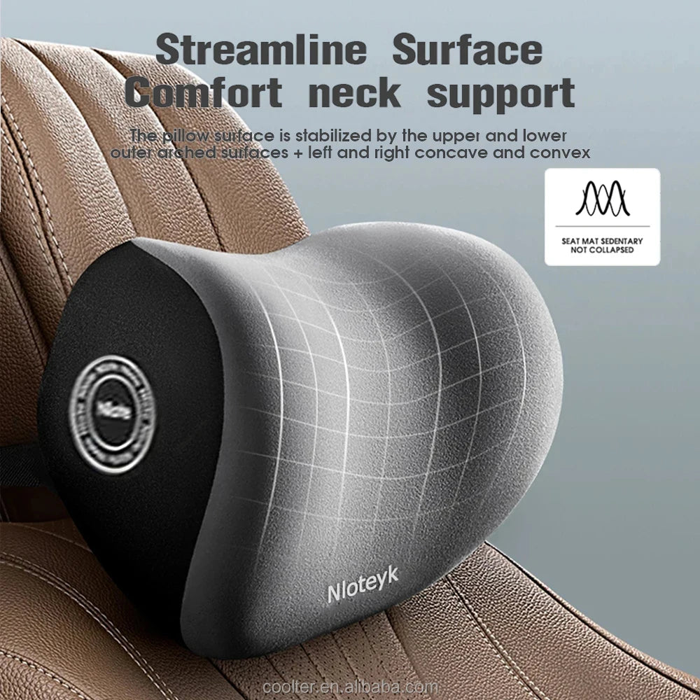 Car Memory Foam Neck Pillow Ergonomic Support for Lumbar Backrest and Headrest Cushion All Season Use