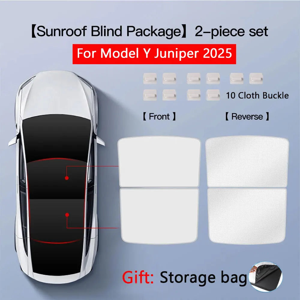 2pcs Sun Shades Roof for Tesla New Model 3 Y Juniper Launch Refresh Highland Sunshade UV Protect Skylight Film 2025 Accessories
