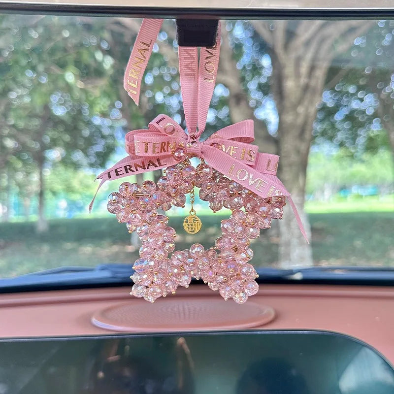 Car Pendant Creative Interior Rearview Mirror Decorative Car Pendant Crystal Five-pointed Star Decorative Car Pendant