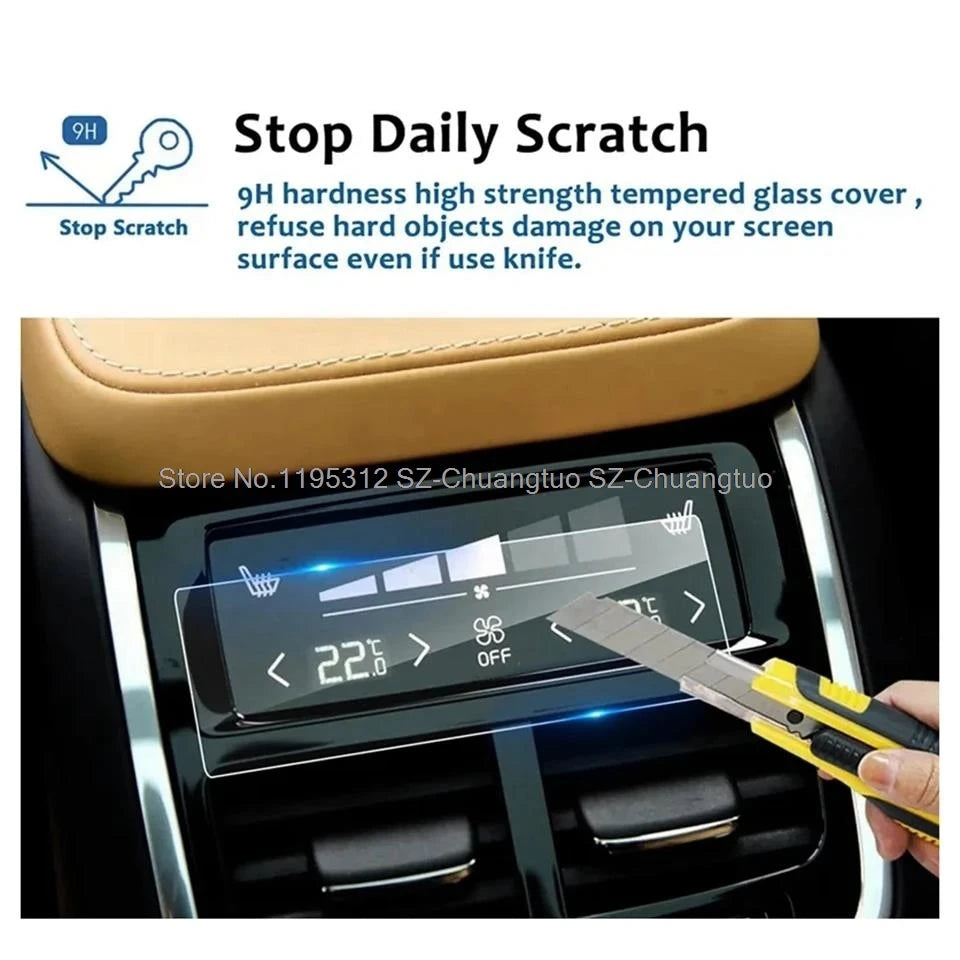 Tempered galss Film For Volvo XC40 XC60 XC90 V90 V60 2016-2021 Car GPS Navigation Screen Film + Rear Climate A/C Screen