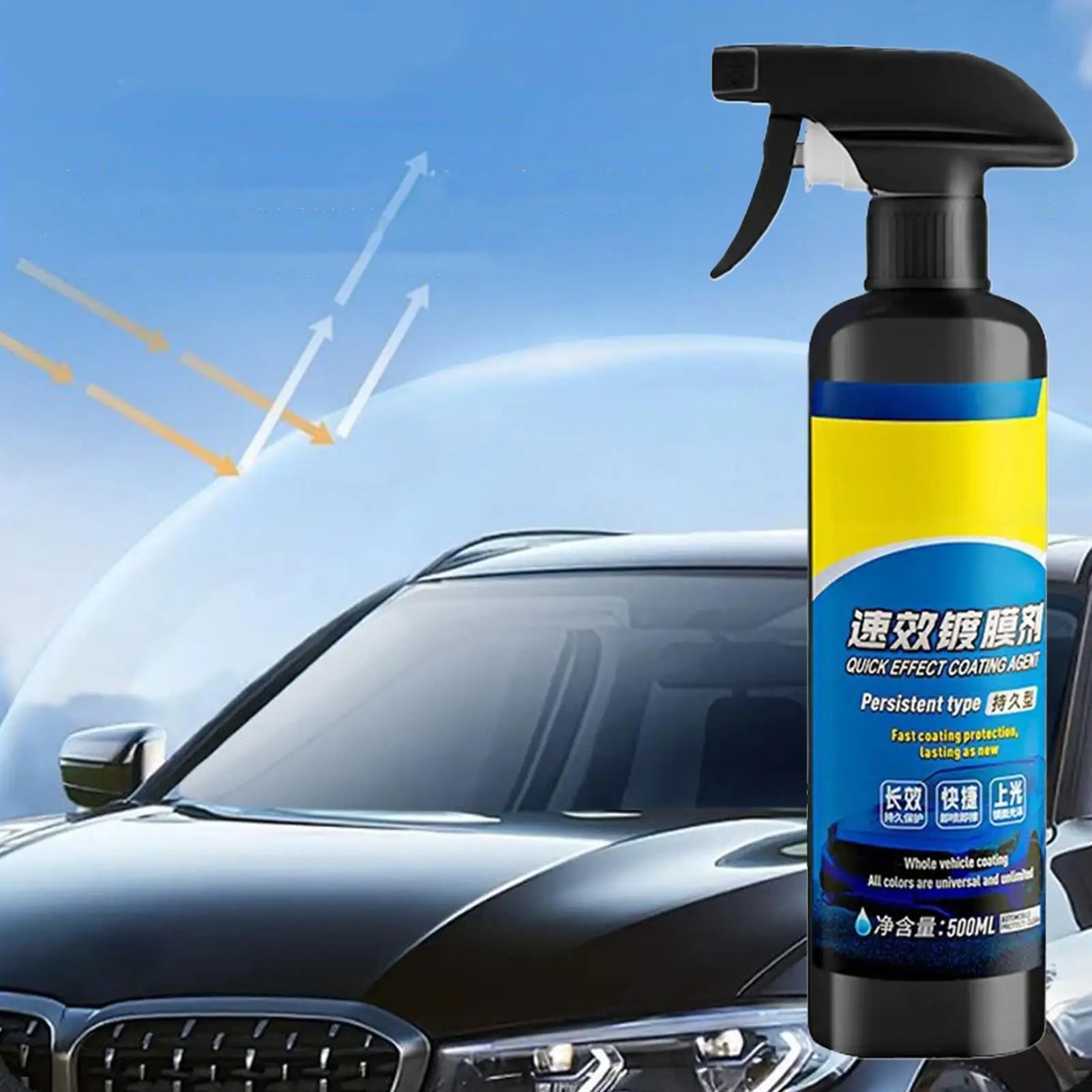 Coating Spray Car Scratch Wax Coating Spray 500ml Quick Effect Scratch Wax Polish Waterless Wash Oil Film Glass Cleaner