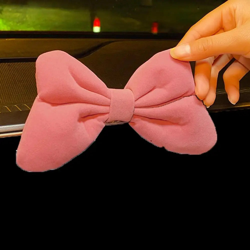 Car Center Console Fashion Red Bow Decoration Female Cover Pads Decorative Ornaments Red Bow Tie Gift  Car Accessories