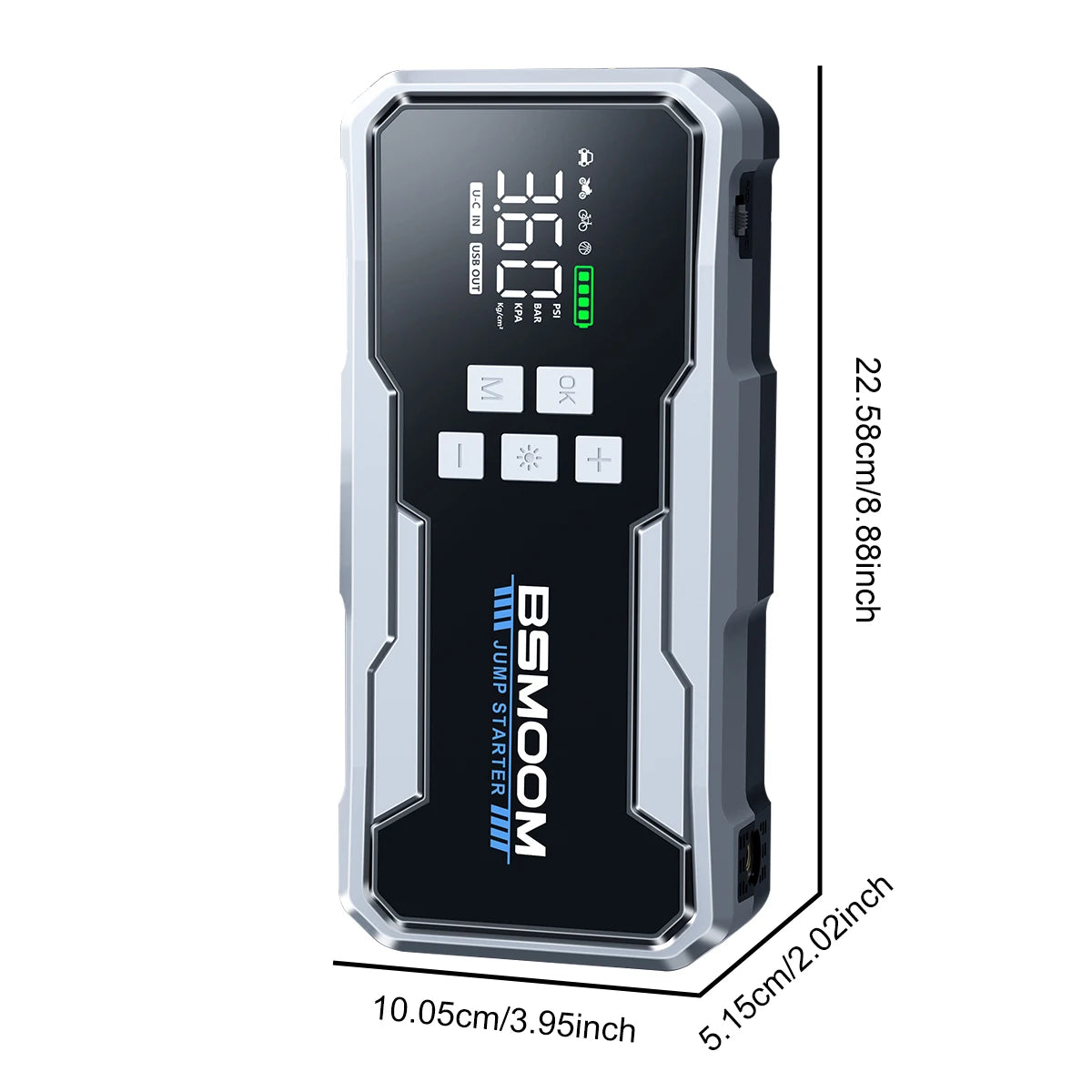 Car Jump Starter Pump Air Compressor Starting Device Booster 59.2Wh Power Bank 12V Digital Tire Inflator 150PSI