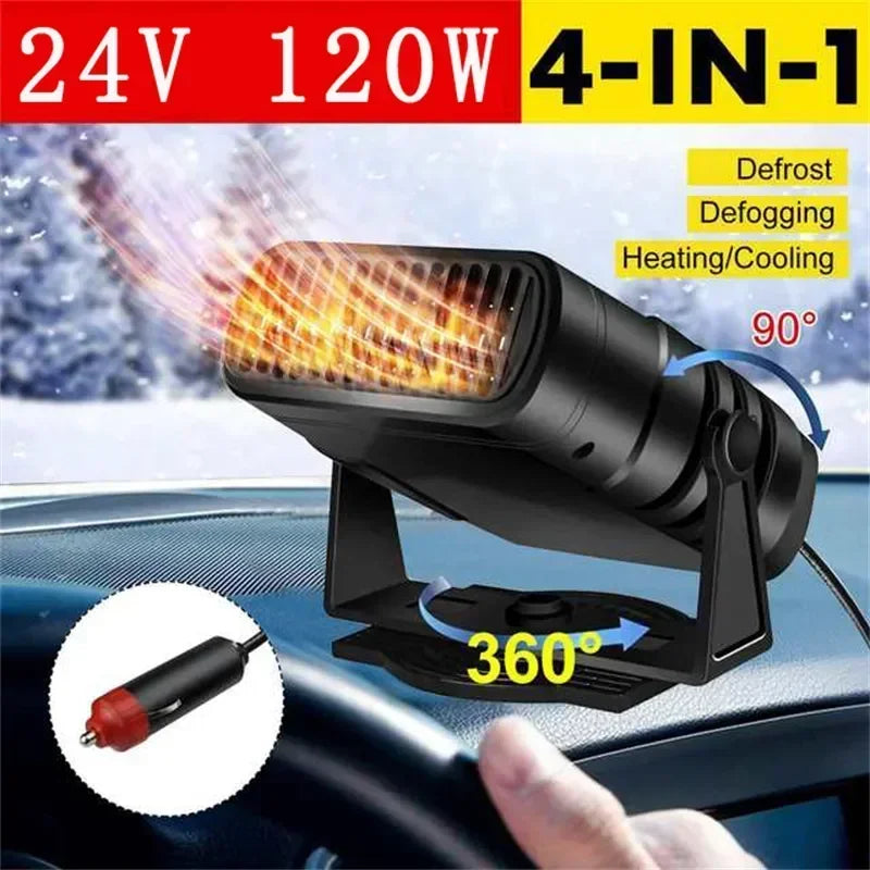 Portable Car Cooling Heater Defroster 12V 24V Dual Mode Fan Electric Windshield Demister Fast Heating Drying Auto Vehicle