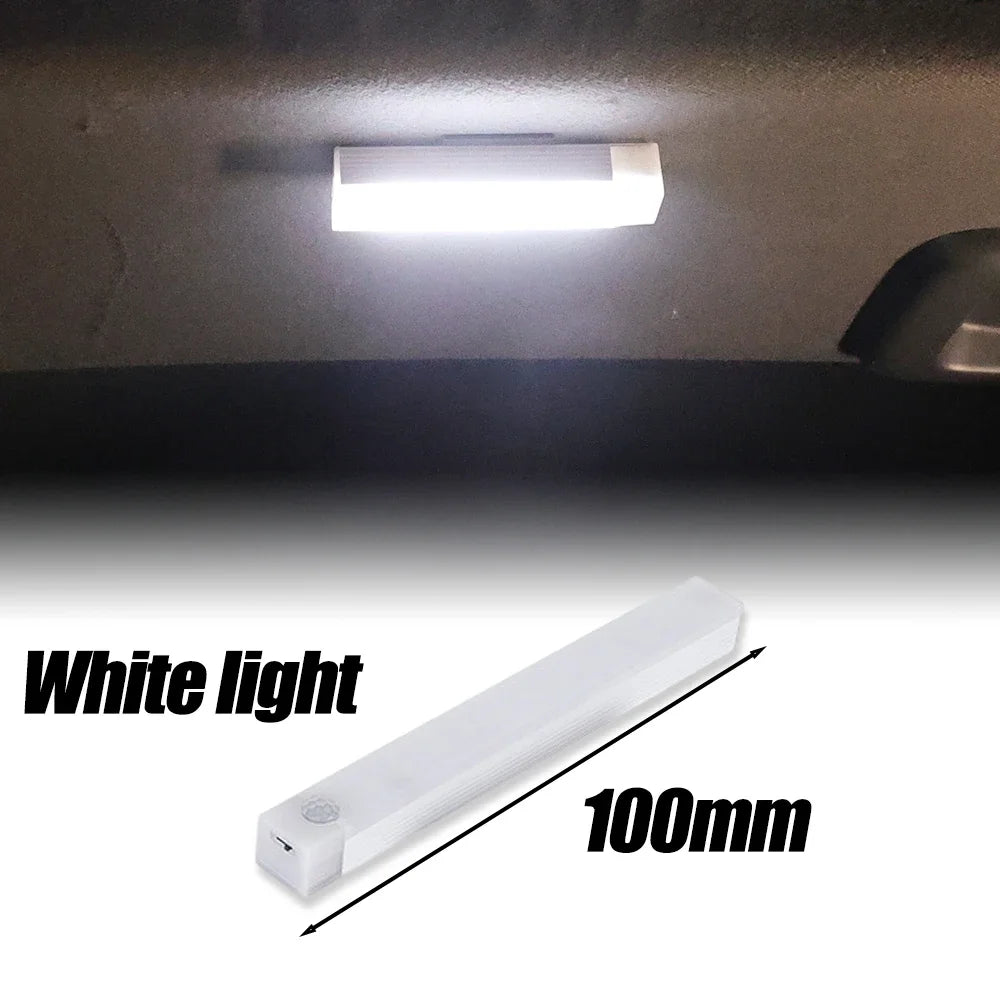 Car Sensor Light For Floor Trunk Hood Auto Interior Reading Light USB Charging Human Body Induction Trunk Magnetic Sensing Light