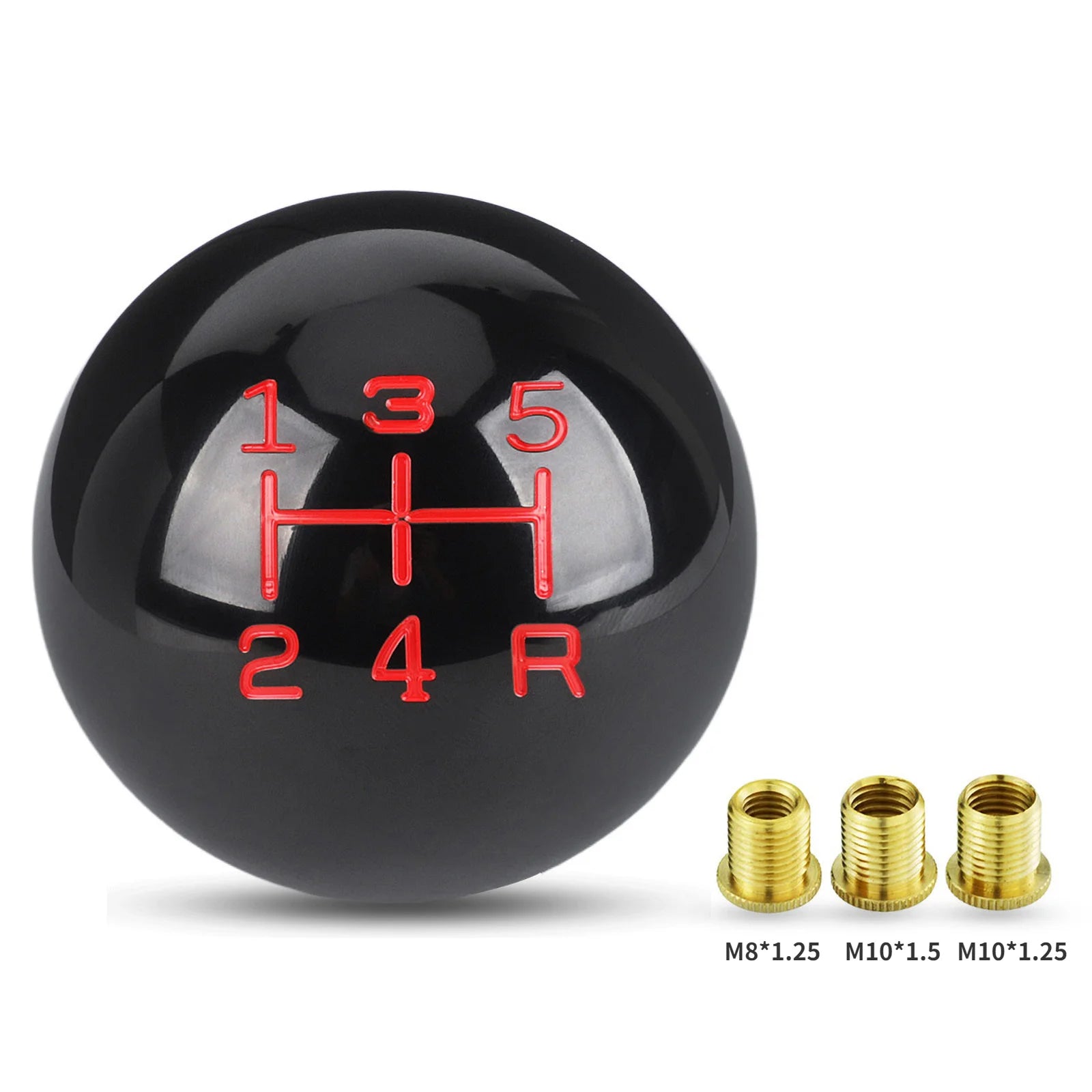 Real Carbon Fiber Universal Car Gear Shift Knob Head Shifter Lever Aluminum Round Ball Shape M8x1.25 M10x1.25 M10x1.5