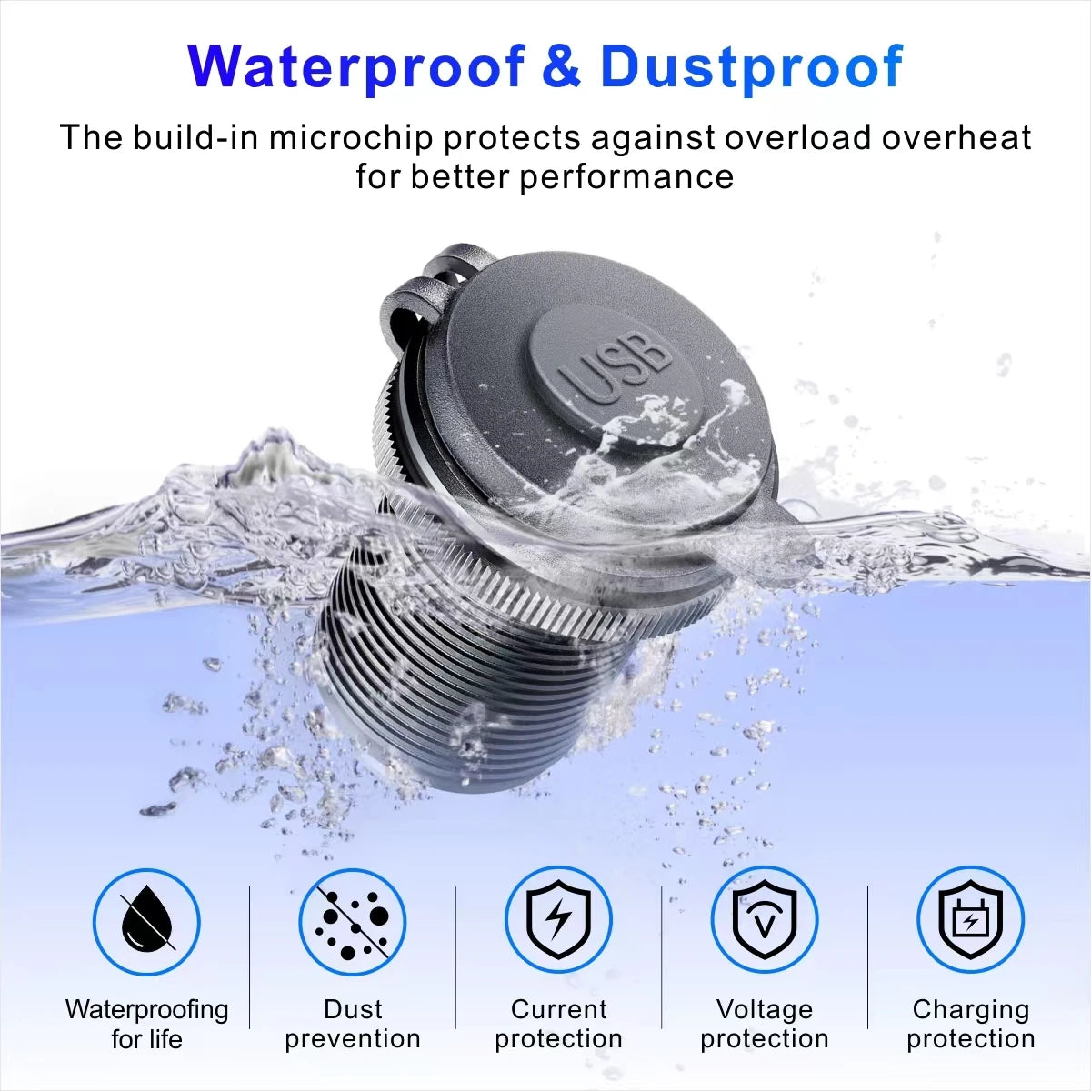 Type c usb steckdose 12v Universal PD type c usb port car fast charger socket qc3.0 power outlet adapter for Motorcycle Boat