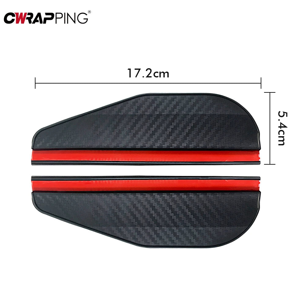 2PCS Car Rearview Mirror Rain Eyebrow Carbon Fiber Pattern Car Universal Rain Shield Rain Shield Reversing Mirror Rain Shield