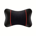 1/2pcs Universal Car Headrest PU Leather Neck Pillow Comfortable Mesh Breathable Seat Rest Cushion Car Neck Pillow