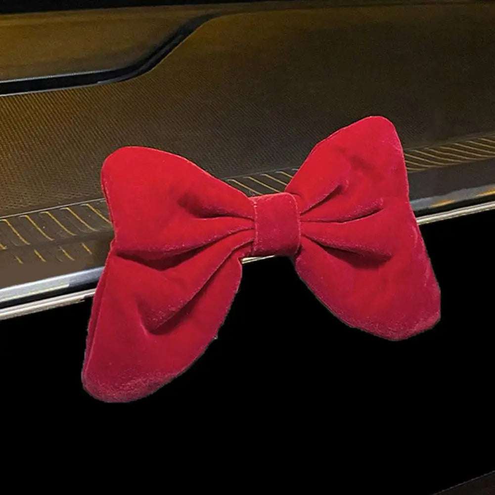 Car Center Console Fashion Red Bow Decoration Female Cover Pads Decorative Ornaments Red Bow Tie Gift  Car Accessories