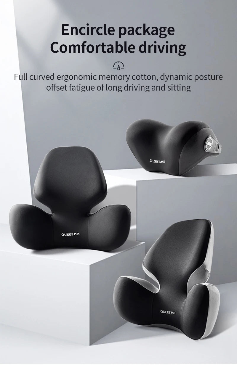 Update Car Lumbar Support Pillow Auto Neck Pillow Waist Support Removable Washable Backrest Universal Vehicle Cushion