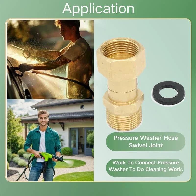 Pressure Washer Swivel Fitting Connector Joint, M22 14mm & 15mm Thread, Anti-Twist Gun Adapter for High - Pressure Cleaning