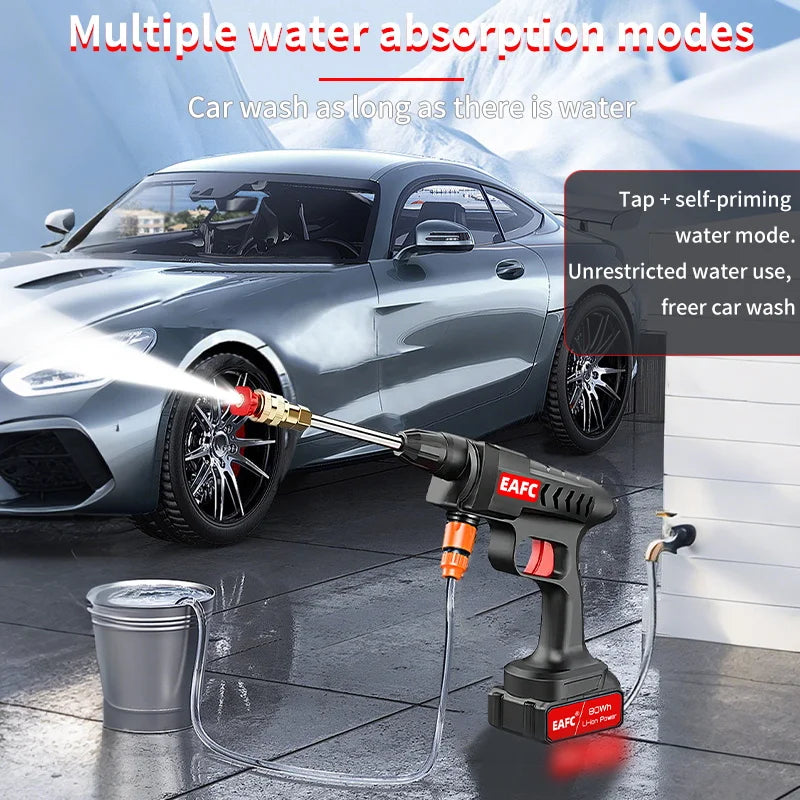 60BAR Wireless High Pressure Car Wash Water Gun Car Washer Self Priming Sustain 300W For Auto Home Garden Cleaning Car Washing