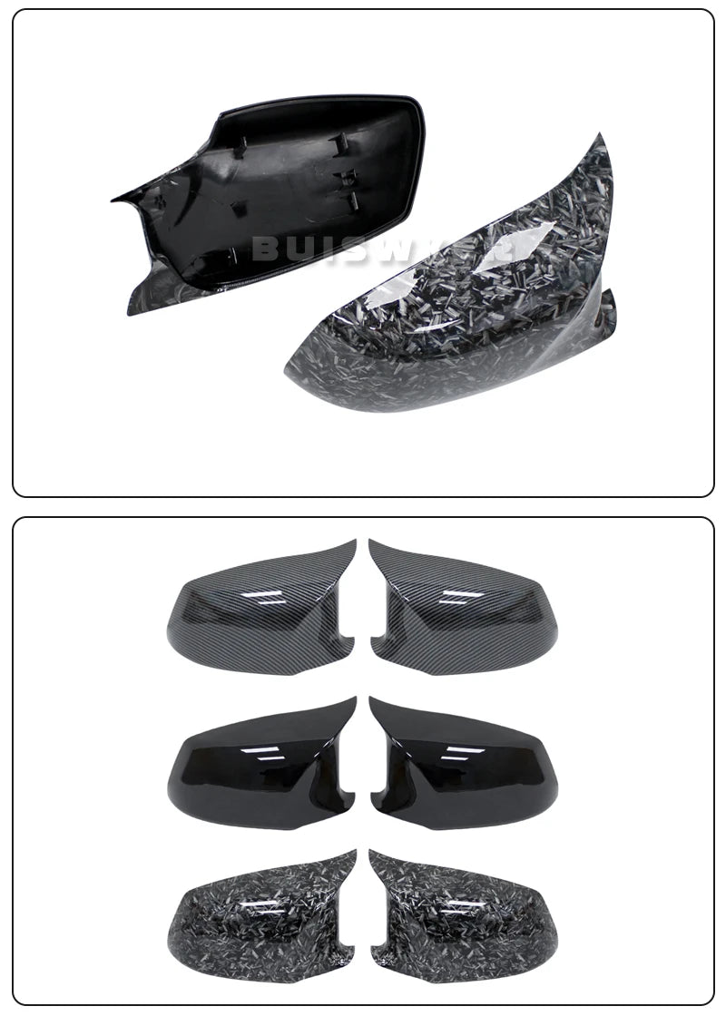 F10 F11 Car Rearview Mirror Cap Side Mirror Covers Carbon Fiber Style Black Fit For BMW 5 Series F18 Pre-LCI 2010-2013