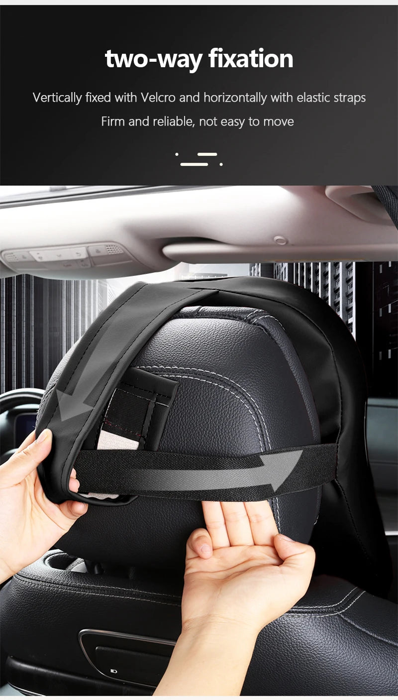 3D Nappa Leather Memory Foam Headrest Car Neck Pillow Support Neck Rest Pillow for Car Pain Relief Travel Neck Support