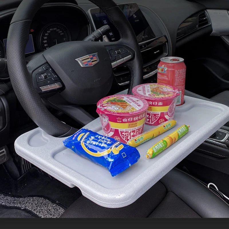 Multifunctional Car Steering Wheel Portable Tray Seat Organizer for Office Dining Reading Universal Car Bracket Tray Board
