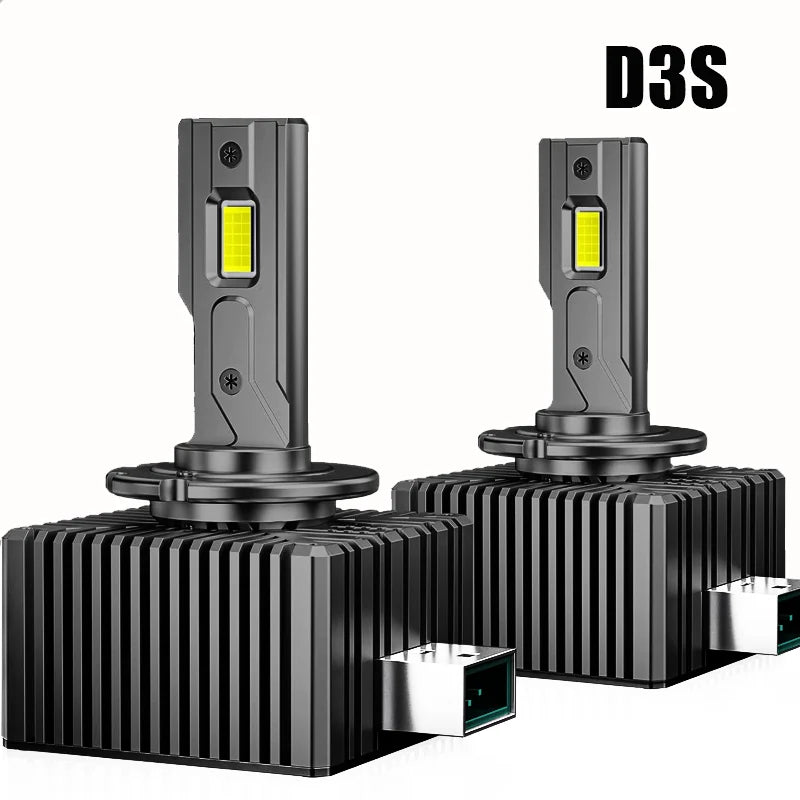 2PCS D1S D3S D8S LED Headlights HID 35W Universal Car Light D2S D4S Turbo LED 30000LM Two-sided CSP Chip 6000K Plug&Play 12V 24V