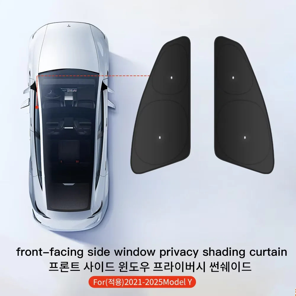 YZ For Tesla Model 3 Y Highland Juniper 2021-2025 Car Side Window Sunshade with Suction Cups Front Rear Windshield Privacy