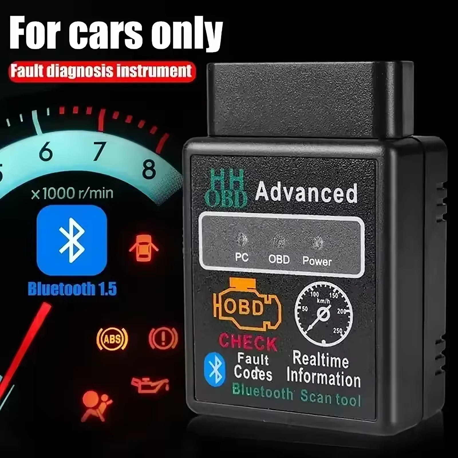 ELM327 for IOS/Android Bluetooth V1.5 OBD2 Detector Interface Adapter Car Accessories Code Reader Scanner Car Diagnostics