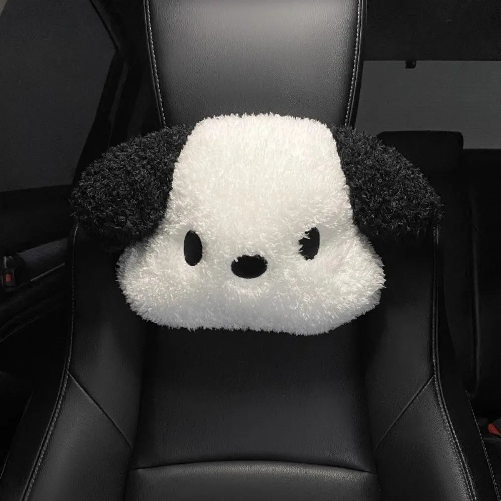 Car Headrest Neck Pillow  Waist Rest Cute Plush dog Backrest in the Car Lumbar Support