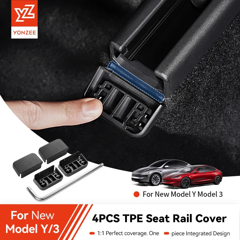 YZ For Tesla Model 3 Y Juniper Highland 2026 Seat Rail Cover 8-4PCS Protector Rear End Backseat Slide Protection Anti-kick News