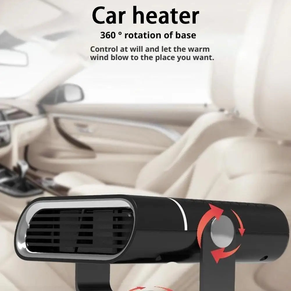 12V 120W Portable Car Heater Fast Heating & Cooling Fan 360° Rotation Defogger/Defroster Cigarette Lighter Plug-in