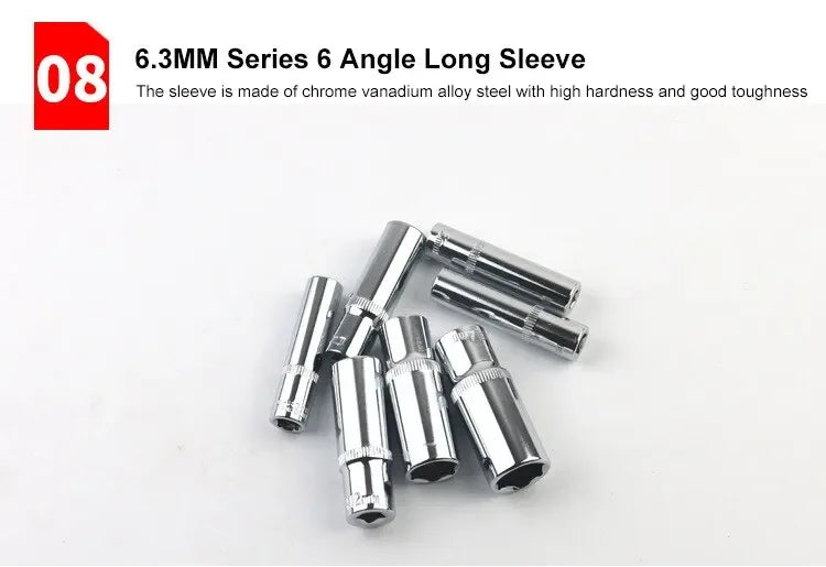 46pcsCar Repair Tool Kit 1/4-Inch Socket Set Car Repair Tool Ratchet Torque Wrench Combo Auto Repairing Set Mechanic Tool