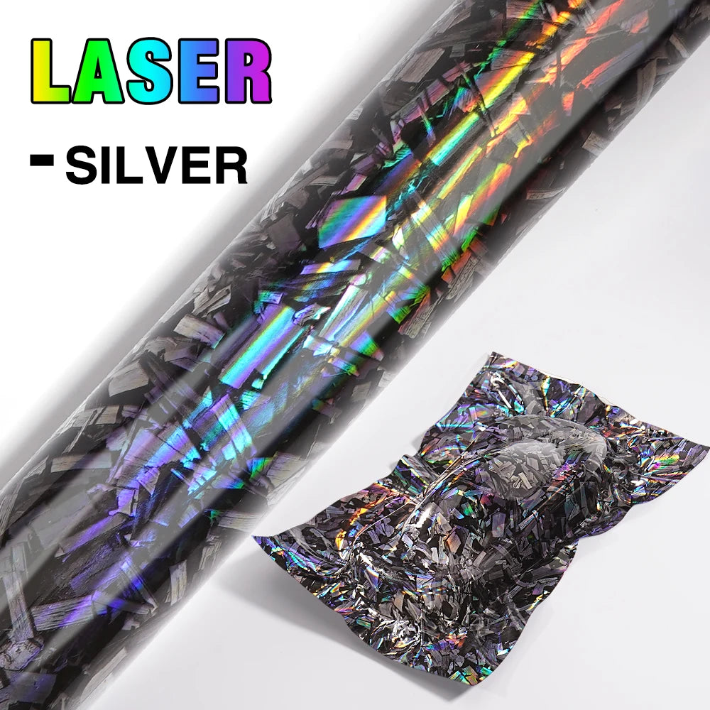 50/30cm*300cm High Glossy Black Gold Silver Red Forged Carbon Fiber Vinyl Wrap Film on the Hood Adhesive Vinyl for Car Stickers