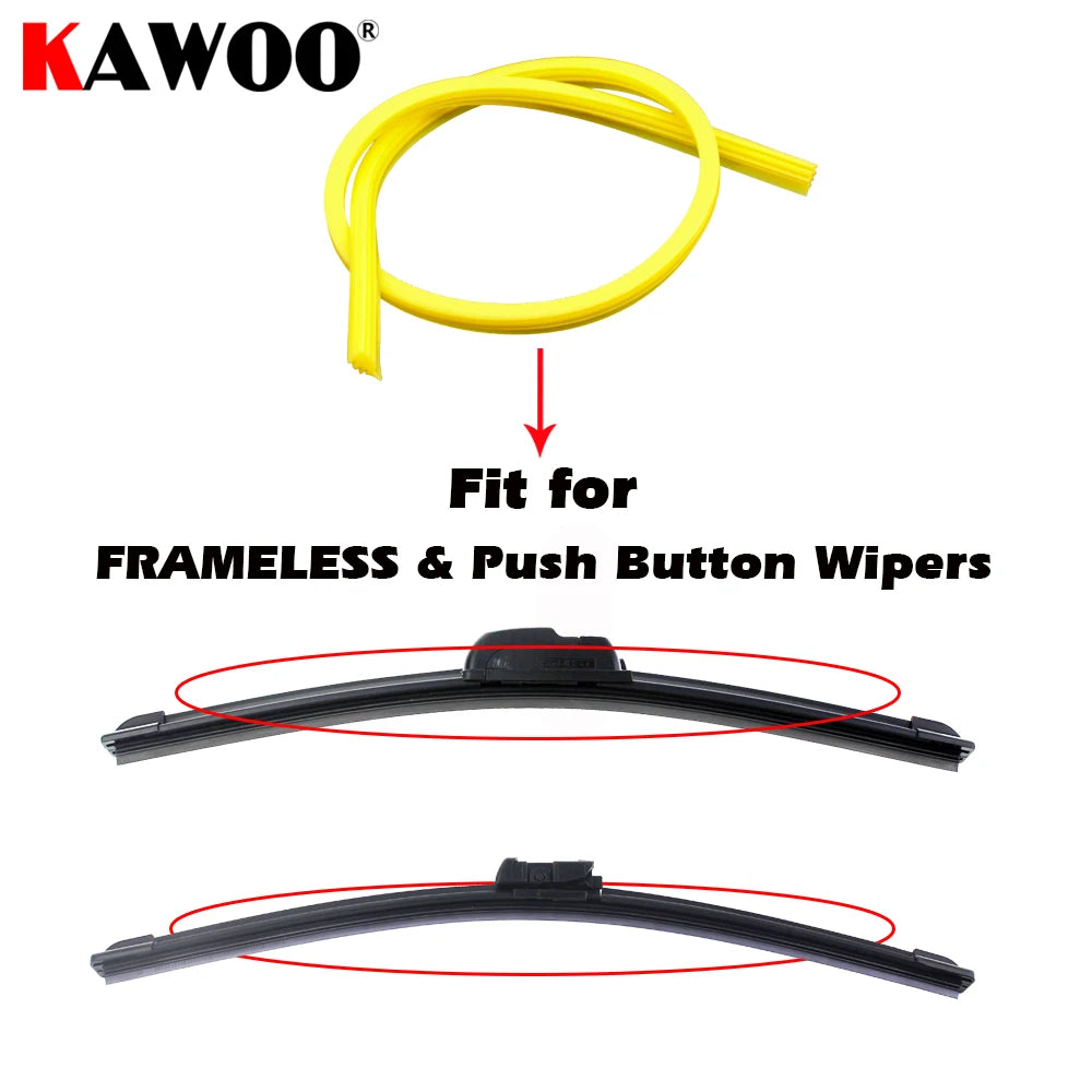2pcs Car Wiper Blades Silica gel Silicon Refill Strips for Frameless Wiper 6mm 12"14"15“16"17"18"19"20"21"22"24"25"26"28"30"32"