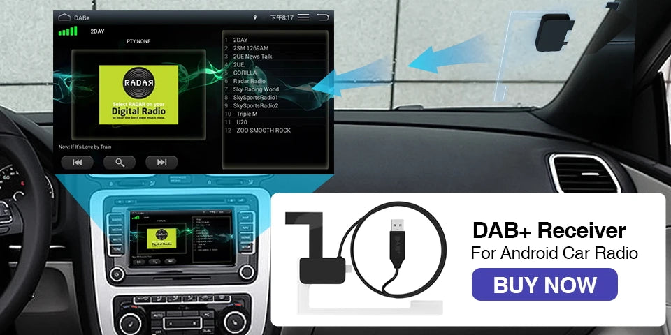 Dual DAB+ Modul DAB Box Digital Signal Receiver DAB+ Receiver Antenna Aerial USB Interface Portable For Android Car Radio Stereo