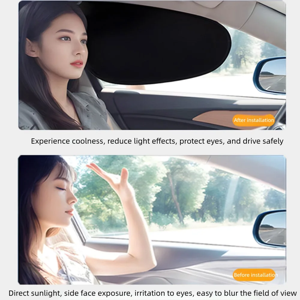 New Electrostatic Sun Visor for Car Side Window 4-Layer Sun Shade Curtains Anti-Glare UV-Blocker Auto Internal Blocker 99.9% UV