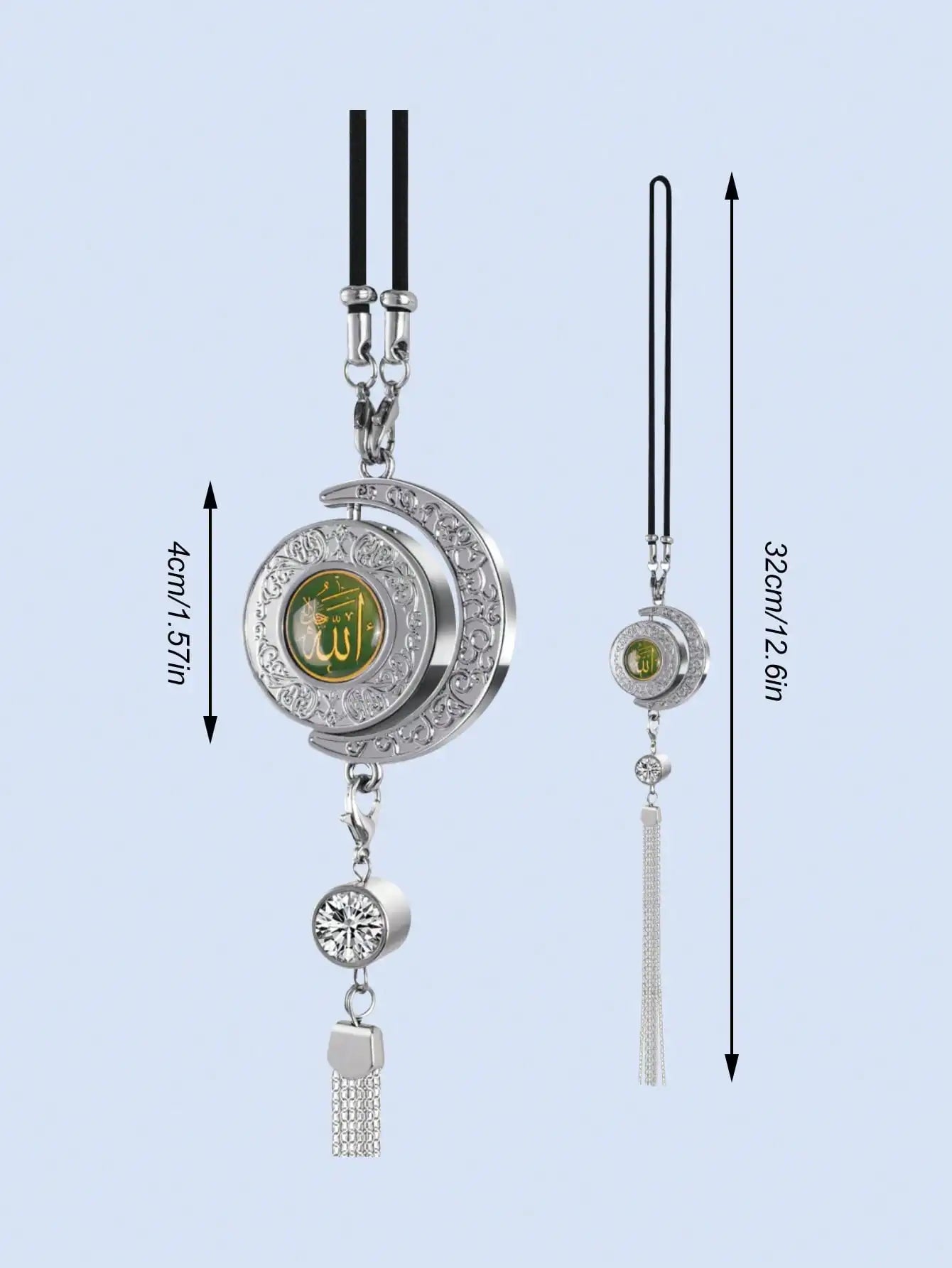 1Pc Rotating Diamond Car Perfume Pendant - Refillable DIY Fragrance Container, Elegant Metal Aromatherapy Pendant