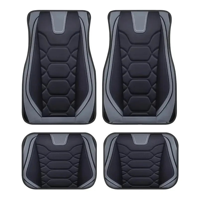 2D Flat 4pcs Car Mat Set, Four Blocks of Belly Pattern, Universal, Polyester Fiber, Absorbent, Non-slip, Washable Car Carpet