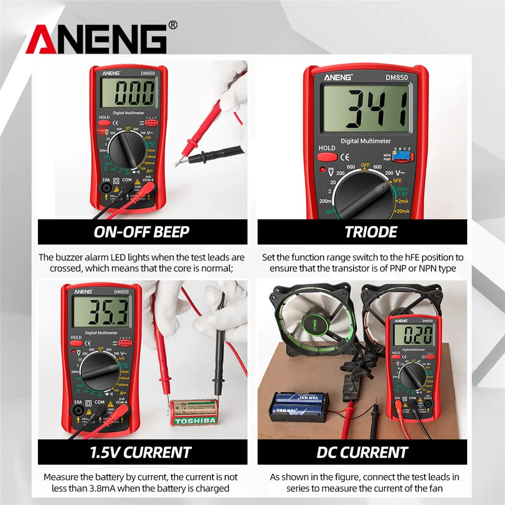 ANENG DM850 Automatic Digital Multimeter Professional Multimetro AC/DC Votage Tester 1999 Counts Ohm Ammeter Car Electric Tools