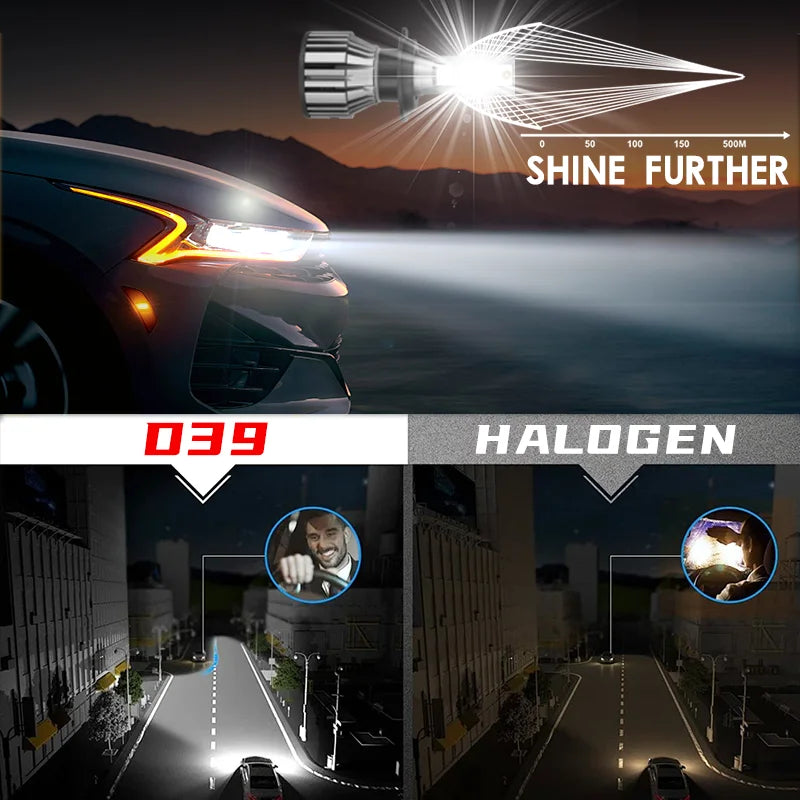 2PCS H7 H4 LED Car Headlight Bulbs H1 H11 HB3 9005 HB4 9006 9012 75W6000K White High Hnd Low Beam LED Fog Lights Auto Lights 12V