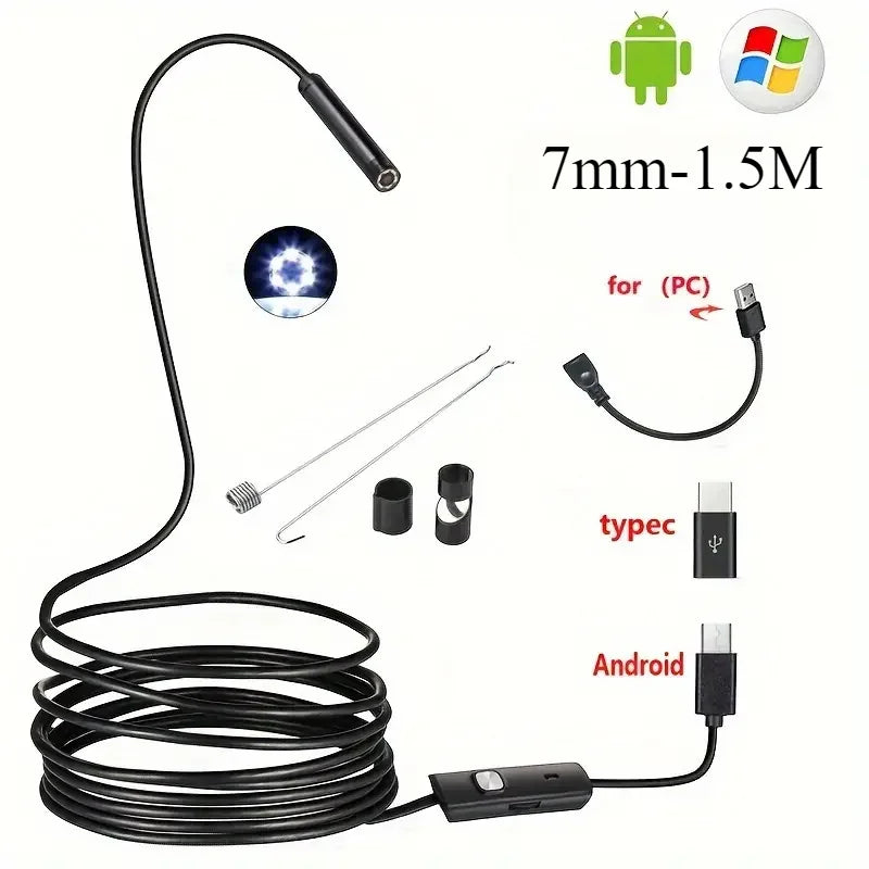Mini HD Endoscope Camera Waterproof IP67 Industrial Camera Endoscope for Android Phone Camera Pipe Inspection Industrial Auto