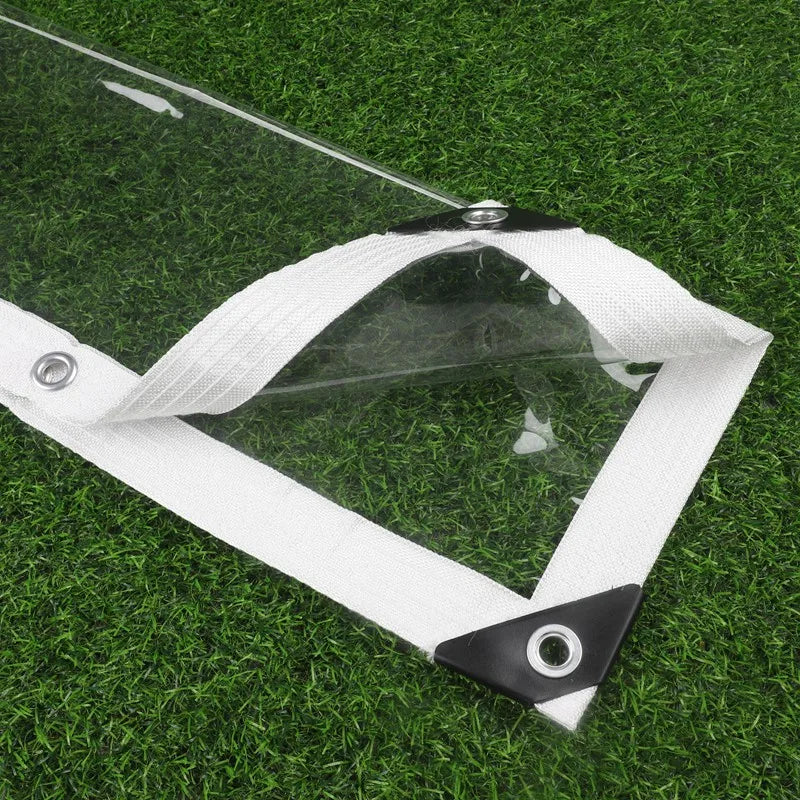 99.9% Transparent PVC Tarpaulin Balcony Gazebo Windproof Waterproof Fence Screen Rainproof Cloth Clear Tarp Cover