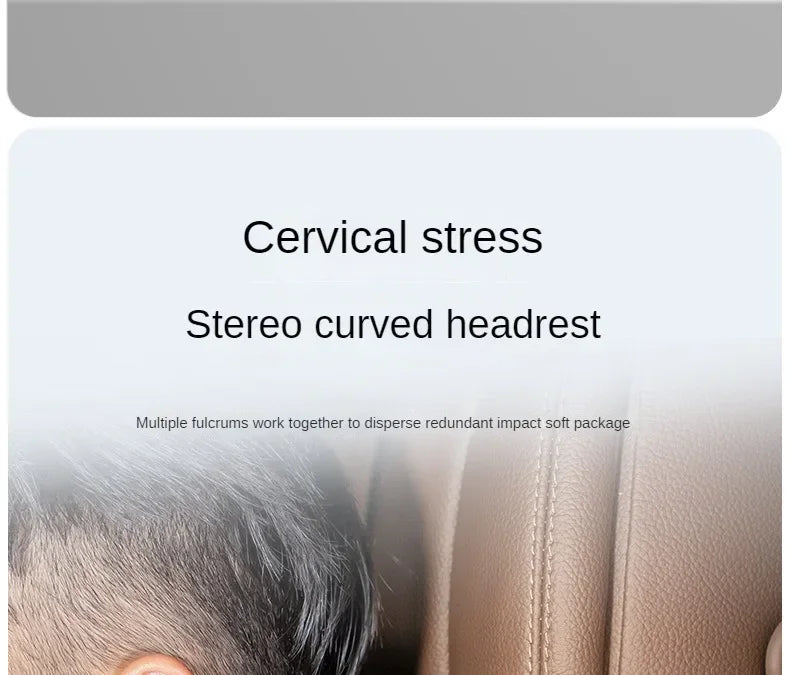 Car Neck Pillow Memory Foam Leather Auto Headrest And Back Cushion Set Seat Lumbar Waist Support Sewing Head Protective Cover