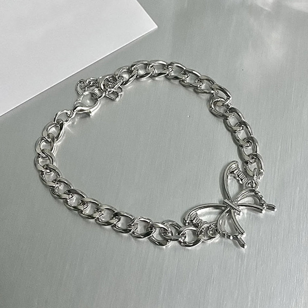 Silver Butterfly Steering Wheel Chain, Car Interior Decor, Cute Car Accessory, Vehicle Charm, Unique Automotive Decoration