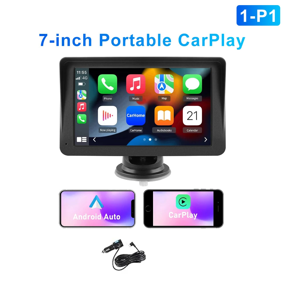 7" / 9" Inch Portable Wireless Carplay Android Auto Screen HD Car Radio Multimedia MP5 Video Player Rear Reversing Camera DVR