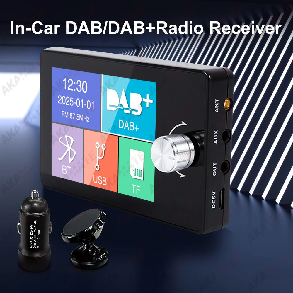 DAB+ Antenna for Android Car Radio With USB Adapter GPS Stereo DAB Receiver Player Automatic Scan Support Channel List LOGO