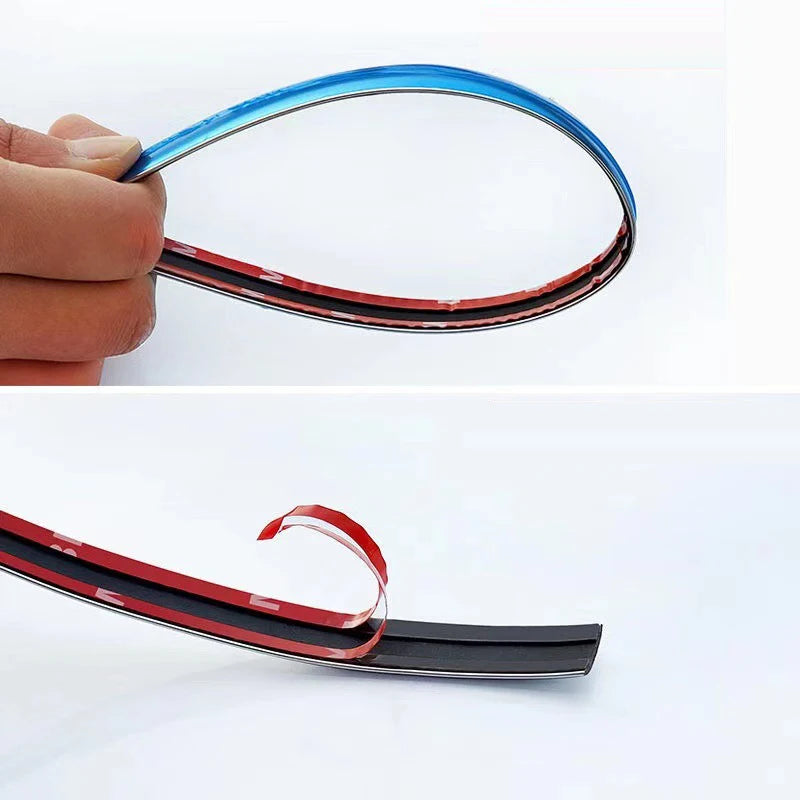 3M/5M Chrome Moulding Trim Car Door Protector Stickers Strip Bumper Grill Car Anti-Collision Tape Door Edge Guard Plate Sticker
