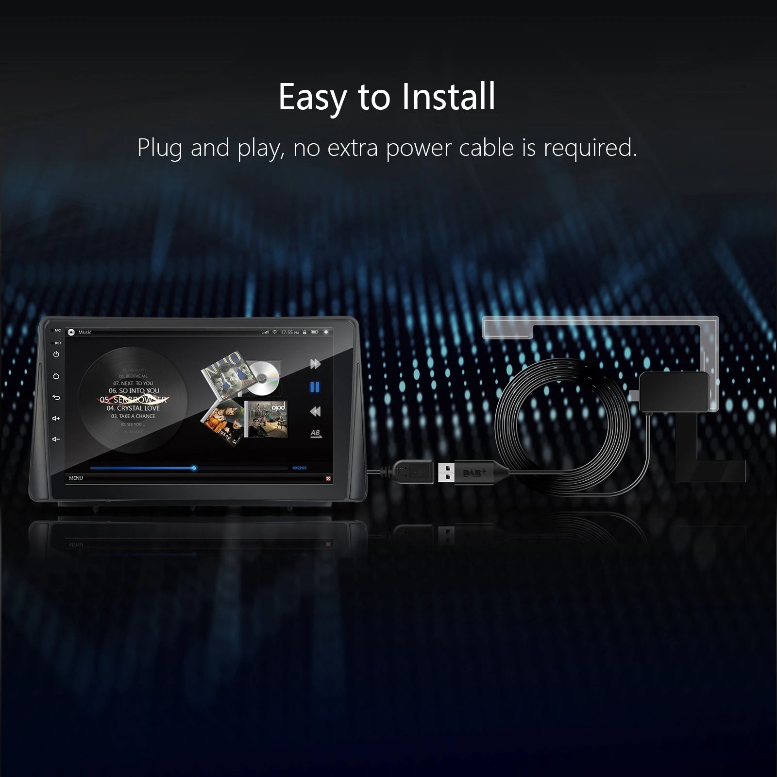 Digital DAB DAB+ Radio Adapter Box Receiver for Android Head Unit Car Radio with Android 4.4 and above
